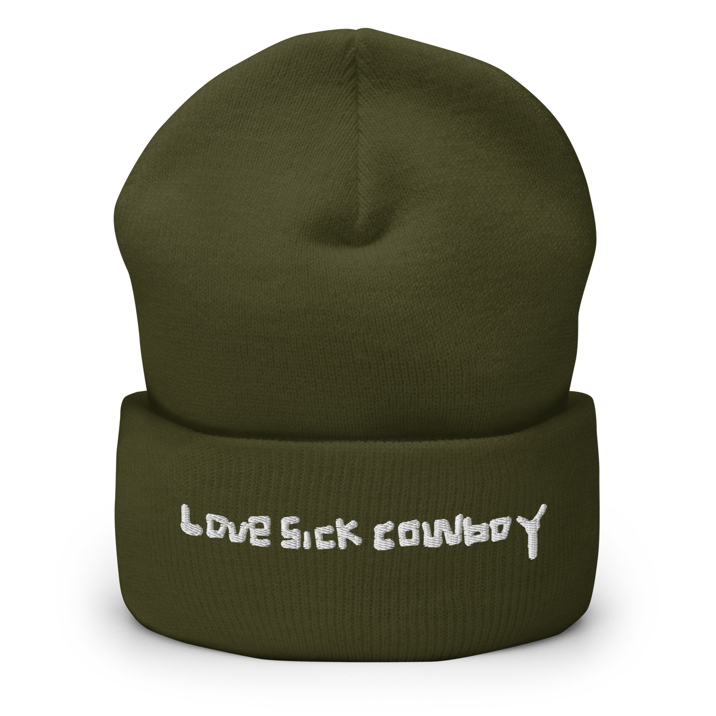 Love Sick Cowboy Embroidered Cuffed Beanie