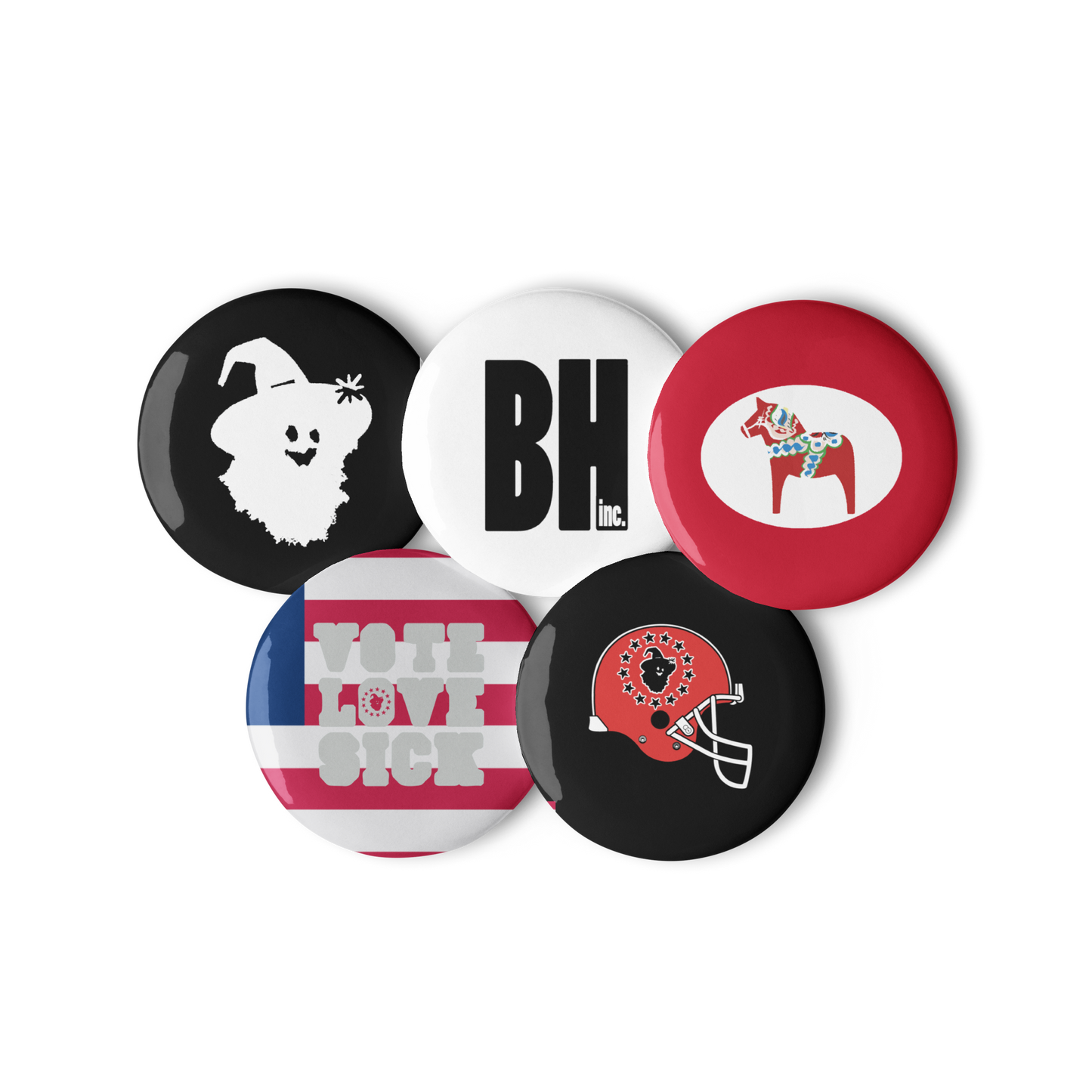 BEDHEAD INC. Set of pin buttons